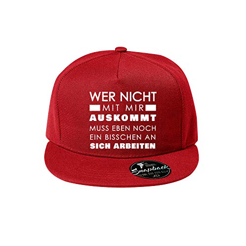 Wer Nicht mit Mir auskommt Baumwolle Baseball Cap, Basecap - Unisex Cap, Sport, Reisen, Style - Baseball Cap, Mütze (Cap 481 Rot) von OwnDesigner