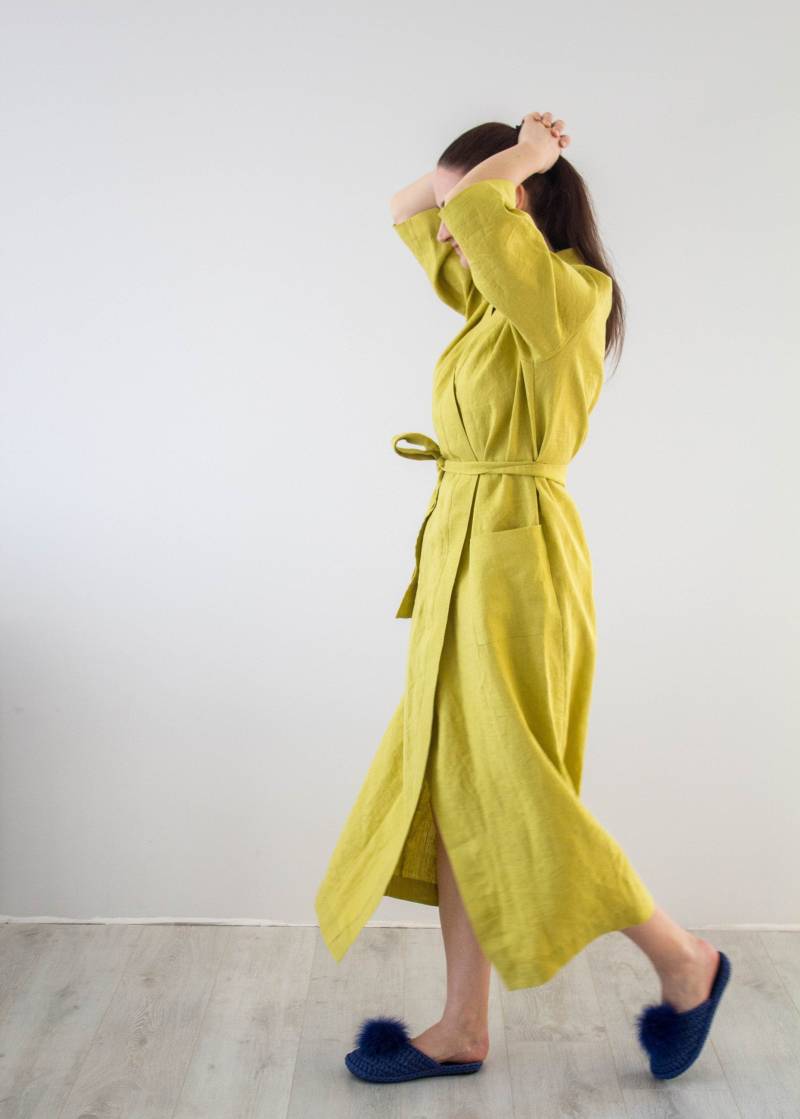 Leinen Hausmantel Für Frauen - Bademantel Kleidung Kimono Morgenmantel von OwnMeStore