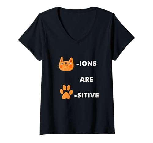 Damen Lustige Chemie Humor Kationen Katzenliebhaber T-Shirt mit V-Ausschnitt Damen Lustige Chemie Humor Kationen Katzenliebhaber T-Shirt mit V-Ausschnitt von Owned by pets