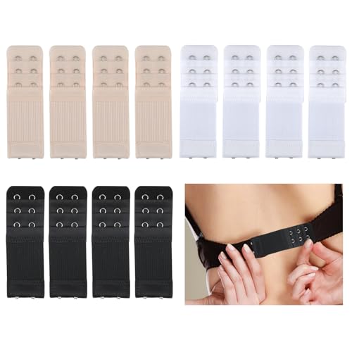 12 Damen BH-Verlängerern, aus hochwertigem Nylon, mit ausgezeichneter Elastizität und rostfreien Edelstahlhaken, bequeme BH-Anpassung während der Schwangerschaft oder kurzfristiger Gewichtszunahmen. von Ownkim
