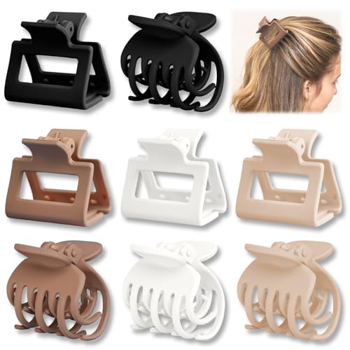 8 pcs zweireihigen Haarspangen für Frauen und Mädchen, Kleine, matte Haarklammern in niedlicher Größe, Rutschfeste Backenclip für Frisuren, Hochwertige Haar Accessoire in verschiedenen Farben von Ownkim