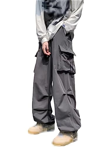 Ownwfeat Damen-Cargohose Mit Hoher Taille Und Großen Taschen, Freizeithose gray9 L von Ownwfeat