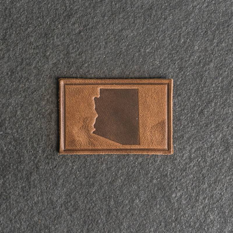 Arizona Lederaufnäher | Optionaler Klettverschluss 3" X 2" Rechteck|state Of Aufnäher Für Rucksäcke|Jacken|Weihnachtsgeschenk von OxAndPine