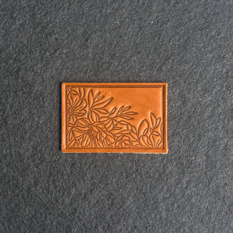 Floral Leder Patch | Optionaler Klettverschluss 3 "x 2" Rechteck Flower Design Für Rucksack Weihnachtsgeschenk von OxAndPine