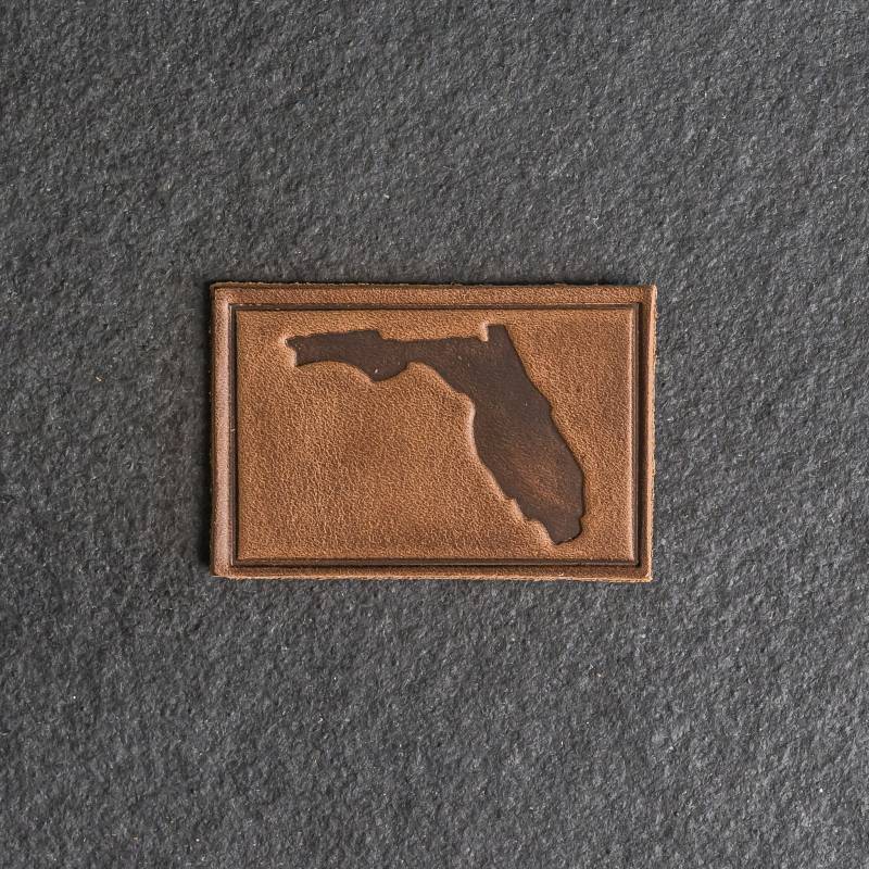 Florida Leder Patch |Nur Patch, Mit Klettverschluss|3 "x 2" Rechteck |Patch Für Rucksäcke, Jacken Und Mehr von OxAndPine