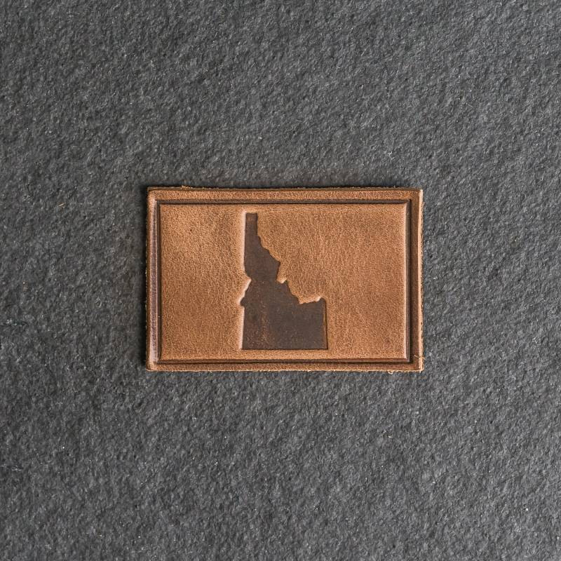Idaho Leder Aufnäher | Optionaler Klettverschluss 3 "x 2" Rechteck |state Of Für Rucksäcke, Jacken&mehr|Weihnachtsgeschenk von OxAndPine