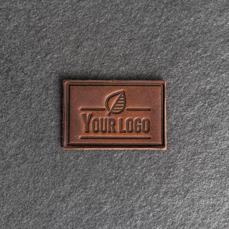 Ihr Logo Rechteckiger Lederaufnäher | Optionaler Klettverschluss 3 "x 2" Rechteck von OxAndPine