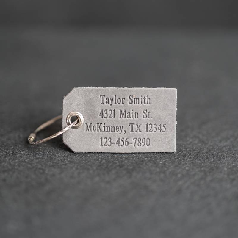 Personalisierte Leder Gepäckanhänger | Custom Bag Tag Für Sie Und Ihn Weihnachtsgeschenk Initialen, Name, Adresse, Telefon von OxAndPine