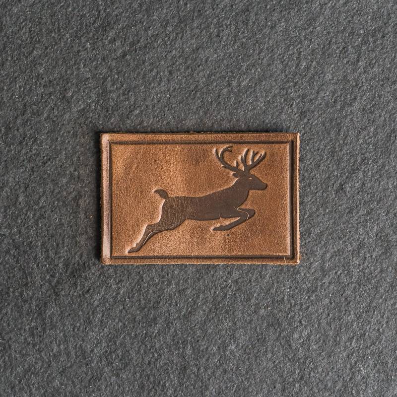 Reh Stempel Aufnäher | Optionaler Klettverschluss 3 "x 2" Rechteck Bergwandern Patch Weihnachtsgeschenk Zurück in Der Schule von OxAndPine