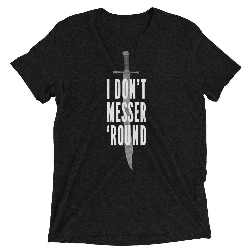 I Don't Messer "Round Unisex Tri-Blend Hema T-Shirt von OxAndPlow