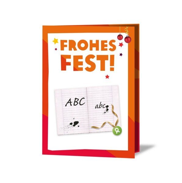 OxfamUnverpackt Spenden-Geschenk "Alphabetisierung für Frauen" (Weihnachtskarte mit Magnet) von OxfamUnverpackt
