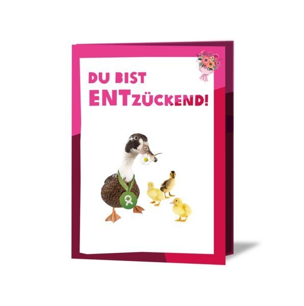 OxfamUnverpackt Spenden-Geschenk "Entenfamilie" (Grußkarte zum Liebe zeigen mit Magnet) von OxfamUnverpackt