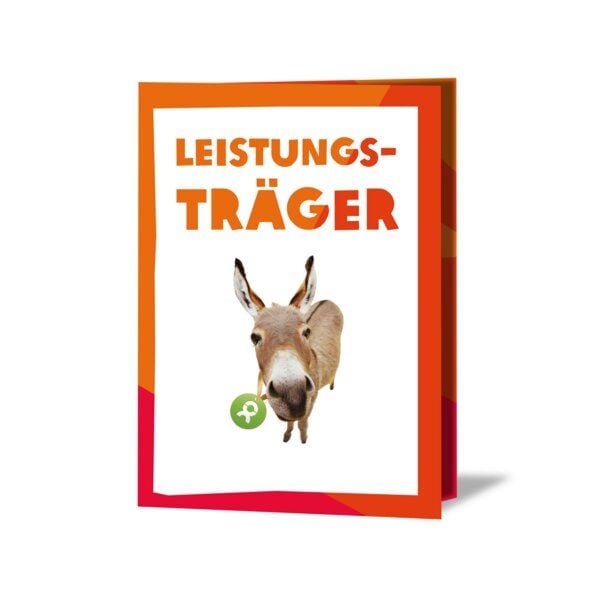 OxfamUnverpackt Spenden-Geschenk "Esel" (Grußkarte mit Magnet) von OxfamUnverpackt