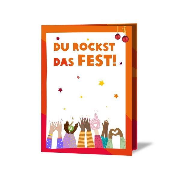 OxfamUnverpackt Spenden-Geschenk "Frauenpower" (Weihnachtskarte mit Magnet) von OxfamUnverpackt