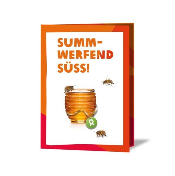 OxfamUnverpackt Spenden-Geschenk "Honigbienen" (Grußkarte mit Magnet) von OxfamUnverpackt