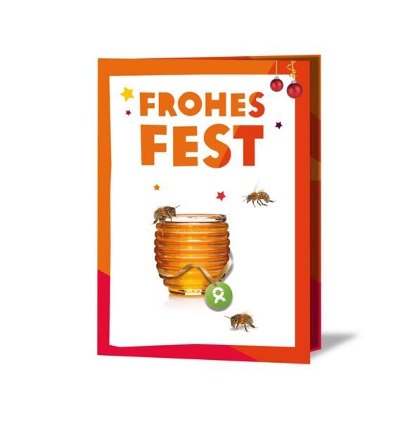 OxfamUnverpackt Spenden-Geschenk "Honigbienen" (Weihnachtskarte mit Magnet) von OxfamUnverpackt