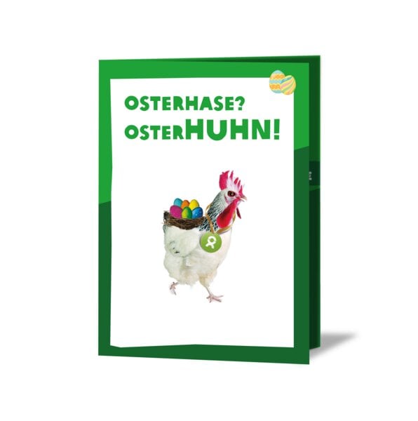 OxfamUnverpackt Spenden-Geschenk "Huhn" (Osterkarte mit Magnet) von OxfamUnverpackt