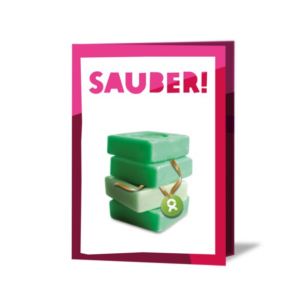 OxfamUnverpackt Spenden-Geschenk "Seife" (Grußkarte mit Magnet) von OxfamUnverpackt