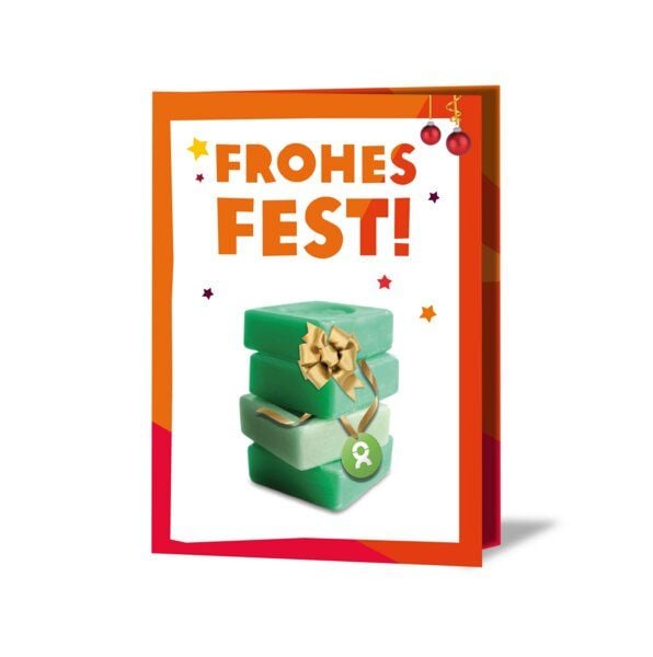 OxfamUnverpackt Spenden-Geschenk "Seife" (Weihnachtskarte mit Magnet) von OxfamUnverpackt