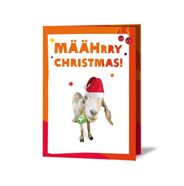 OxfamUnverpackt Spenden-Geschenk "Ziege" (Weihnachtskarte mit Magnet) von OxfamUnverpackt