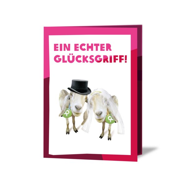 OxfamUnverpackt Spenden-Geschenk "Ziegenpärchen" (Grußkarte mit Magnet) von OxfamUnverpackt