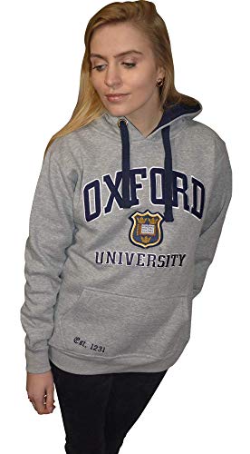 OU129 Lizenziertes Unisex Oxford University Hooded Sweatshirt Grau, grau, L von Oxford University