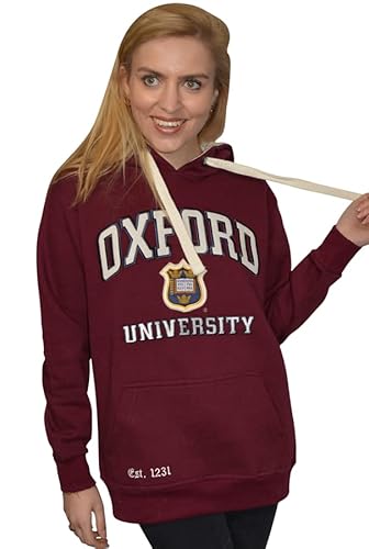 Oxford University OU129 Kapuzensweatshirt, Kastanienbraun Gr. L, kastanienbraun von Oxford University