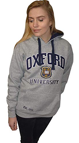 OU129 Lizenziertes Unisex Oxford University Hooded Sweatshirt Grau, grau, S von Oxford University