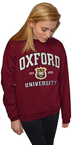 Oxford University OU201 Unisex Licensed Sweatshirt Maroon Gr. L, braun von Oxford University