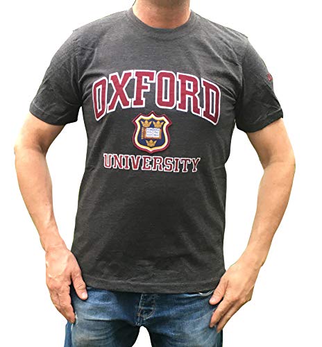 Oxford University T-Shirt, bestickt, offizielles Lizenzprodukt Gr. S, anthrazit von Oxford University