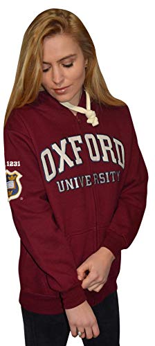 Oxford University Unisex-Kapuzenpullover mit Reißverschluss, Kastanienbraun Gr. L, kastanienbraun von Oxford University