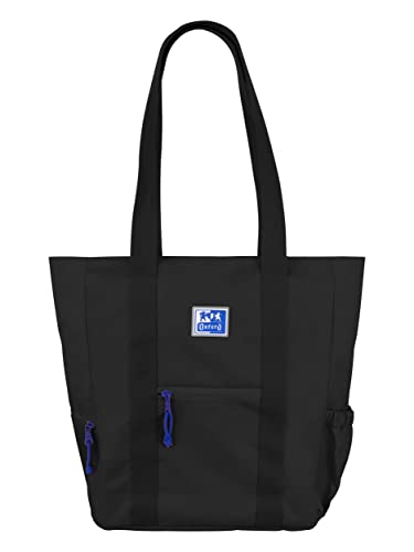 Oxford B-Trendy Schultertasche/Umhängetasche, 34 cm, gepolsterte Laptoptasche, recyceltes RPET-Polyester, Schwarz, 34x31x12cm von Oxford