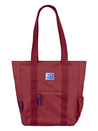 Oxford B-Trendy Schultertasche oder Umhängetasche, 34 cm, gepolsterte Laptoptasche, recyceltes Polyester, Bordeauxrot, rot, 34x31x12cm, Casual von Oxford