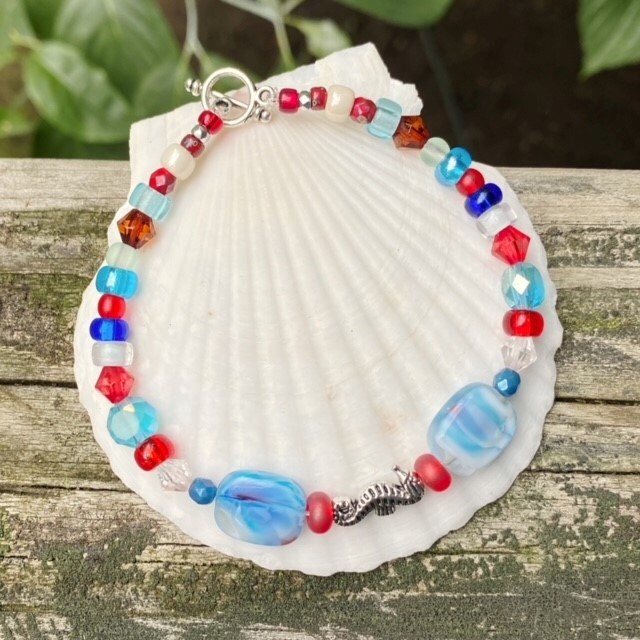 Seepferdchen Armband, Armband Strand, Schmuck, Geschenk, Strand Schmuck Seepferdchen Armband, Armband Strand, Schmuck, Geschenk, Strand Schmuck von OxfordCommaStore