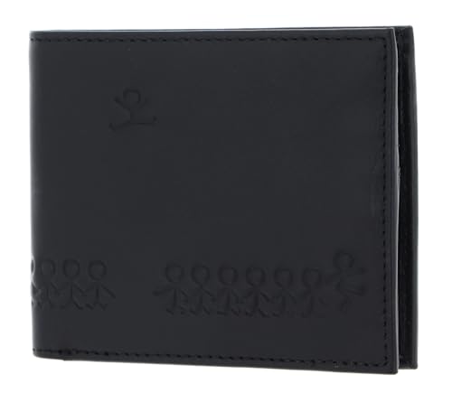 Oxmox Geldbörse Leder Leather Querscheinbörse Jumping-Jack Embossed Black von Oxmox