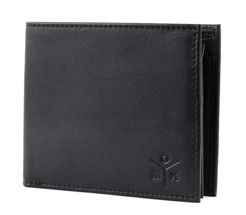 Oxmox Geldbörse Leder Leather Querscheinbörse Ox Embossed Black von Oxmox