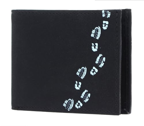 Oxmox Geldbörse New Cryptan RFID Protect Pocketbörse Footsteps Print Cyan Black von Oxmox