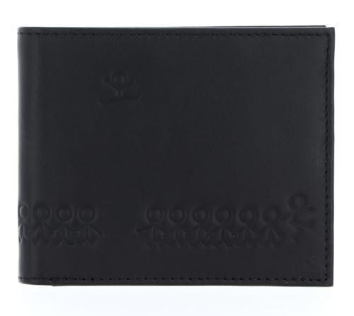 Oxmox Geldbörse Leder Leather RFID Protect Querscheinbörse Jumping-Jack Embossed Black von Oxmox