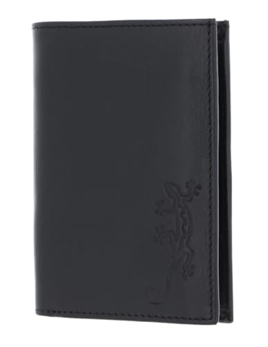 Oxmox Geldbörse Leder Leather RFID Protect Kombibörse Lizard Embossed Black von Oxmox