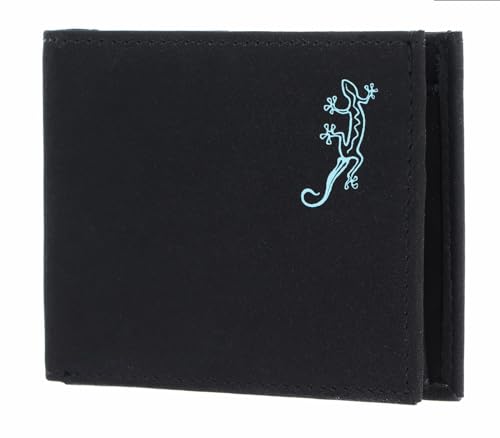 Oxmox Geldbörse New Cryptan RFID Protect Pocketbörse Lizard Print Cyan Black von Oxmox