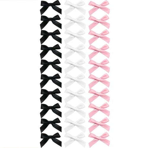 30 x elegante Haarspangen mit kleiner Schleife, für Damen, Mädchen, Kinder, Hochzeit, Party-Zubehör, Schwarz-Weiß-Mix, Hochzeitsparty-Haar-Accessoires von Oxtxuzdm