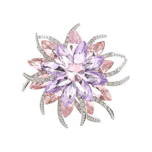 Artistics zweistöckige Blumenbrosche mit Marquise-Strasssteinen und Blumen-Designs für besondere Anlässe, doppellagige Blumenbrosche, Einheitsgröße, Wie beschrieben von Oxtxuzdm