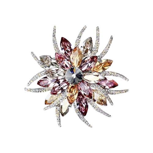 Artistics zweistöckige Blumenbrosche mit Marquise-Strasssteinen und Blumen-Designs für besondere Anlässe, doppellagige Blumenbrosche, Einheitsgröße, Wie beschrieben von Oxtxuzdm