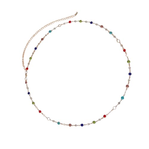 Funkelnder Regenbogen-Kristall-Taillengürtel, trendiges Körperkette, modisches Accessoire, Partys und besondere Anlässe, glitzernde Kristall-Bauchkette, Einheitsgröße, Wie beschrieben, Wie beschrieben von Oxtxuzdm