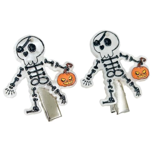 Halloween-Haar-Accessoire, Kürbis-Schädel, Skelett, leicht, Acryl, Haarschmuck für Kinder und Erwachsene, Kostüme, bequeme Halloween-Haarnadeln für Kinder von Oxtxuzdm