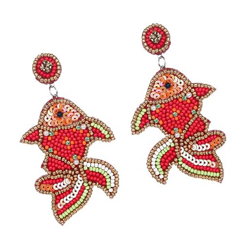 Künstlerischer Karpfenfischknochen/Perlen Goldfischohrringe Schmuck Geschenk Für Frauen Einzigartige Accessoires Für Party Tragen Lebendige Perlenohrringe von Oxtxuzdm