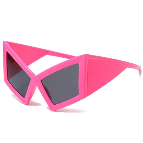 Oxtxuzdm 1.Trendy UV400 Sonnenbrille für Strandpartys & HipHop mit bruchsicheren Gläsern & unregelmäßigem Rahmendesign Sonnenschutz Sonnenbrille, e von Oxtxuzdm