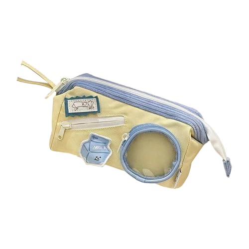 Oxtxuzdm Cartoon-Polyester-Federmäppchen, mehrere Fächer, große Kapazität, tragbare Bleistifttasche, Reise-Make-up-Tasche, Polyester-Federmäppchen, Klassenzimmer unverzichtbar, Federmäppchen in von Oxtxuzdm