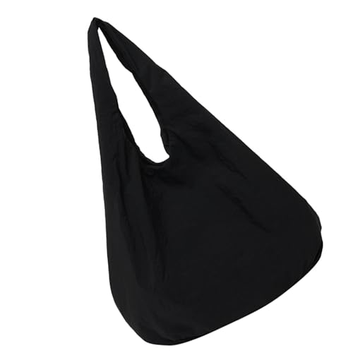 Oxtxuzdm Damen Nylon Umhängetasche Geräumige und stilvolle Unterarmtaschen Casual Handtasche für den täglichen Gebrauch und verschiedene Anlässe Pendler Schultertasche, Schwarz , One Size von Oxtxuzdm