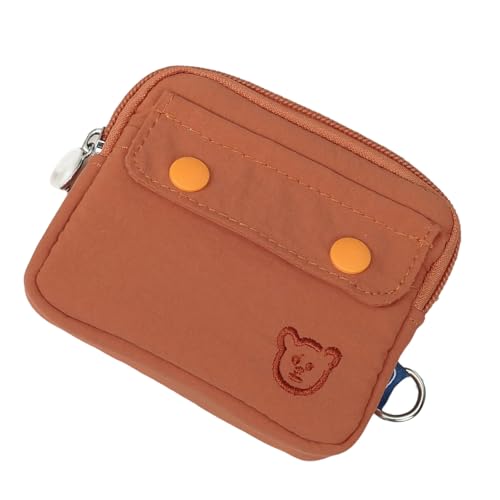 Oxtxuzdm Leichter, verschleißfester Kartenhalter, geschlossener Münzorganizer, mehrere Fächer, Polyester-Reisebrieftasche für Erwachsene, funktionale Reisebrieftasche mit großem Stauraum, ziegelrot von Oxtxuzdm